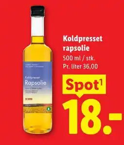 Lidl Koldpresset rapsolie tilbud