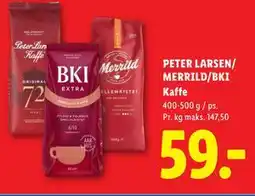 Lidl PETER LARSEN/ MERRILD/BKI Kaffe tilbud