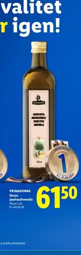 Lidl PRIMADONNA Ekstra jomfruolivenolie tilbud