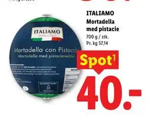 Lidl ITALIAMO Mortadella med pistacie tilbud