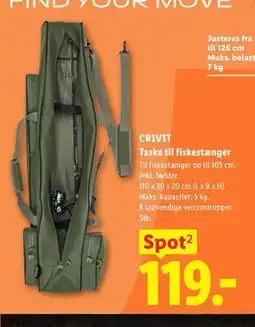 Lidl CRIVIT Taske til fiskestænger tilbud
