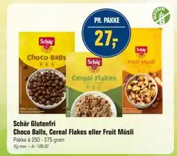 Otto Duborg Schär Glutenfri Choco Balls, Cereal Flakes eller Fruit Müsli tilbud