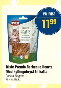 Otto Duborg Trixie Premio Barbecue Hearts Med kyllingebryst til katte tilbud