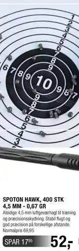 Land & Fritid SPOTON HAWK, 400 STK 4,5 MM - 0,67 GR tilbud