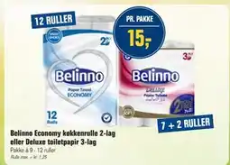 Otto Duborg Belinno Economy køkkenrulle 2-lag eller Deluxe toiletpapir 3-lag tilbud