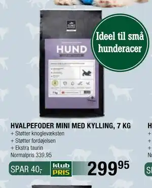 HVALPEFODER MINI MED KYLLING, 7 KG, Medlemspris