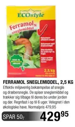 Land & Fritid FERRAMOL SNEGLEMIDDEL, 2,5 KG tilbud