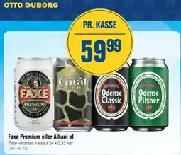 Otto Duborg Faxe Premium eller Albani øl tilbud