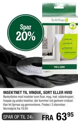 Land & Fritid INSEKTNET TIL VINDUE, SORT ELLER HVID tilbud