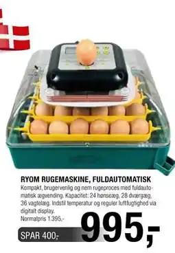 Land & Fritid RYOM RUGEMASKINE, FULDAUTOMATISK tilbud