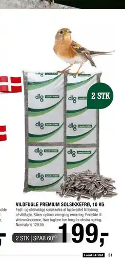 Land & Fritid VILDFUGLE PREMIUM SOLSIKKEFRØ, 10 KG tilbud