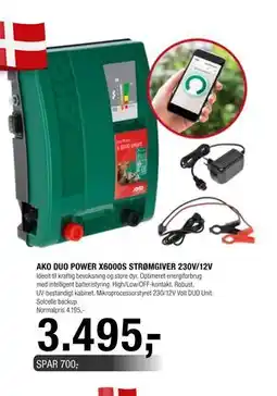 Land & Fritid AKO DUO POWER X6000S STRØMGIVER 230V/12V tilbud