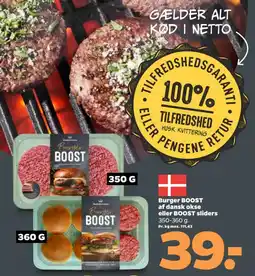 Netto Burger boost af dansk okse eller boost sliders tilbud