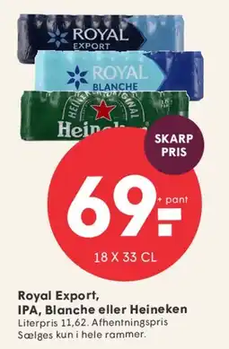 SPAR Royal Export / IPA / Blanche / Heineken (18 x 33 cl) tilbud