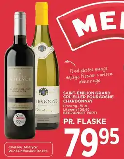 MENY Saint-Émilion Grand Cru eller Bourgogne Chardonnay tilbud