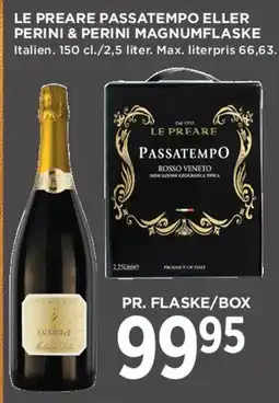 MENY Le Preare Passatempo eller Perini & Perini Magnumflaske tilbud