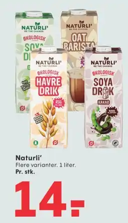 SPAR Naturli' - flere varianter (1 liter) tilbud