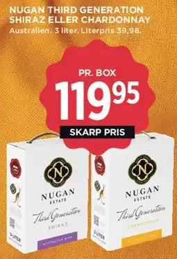 MENY Nugan Third Generation Shiraz eller Chardonnay tilbud