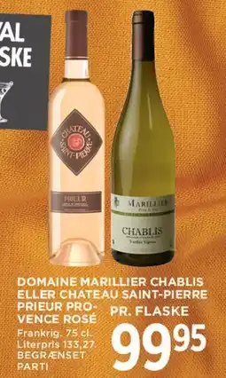 MENY Domaine Marillier Chablis / Château Saint-Pierre Prieur tilbud