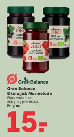 SPAR Grøn Balance Økologisk Marmelade tilbud
