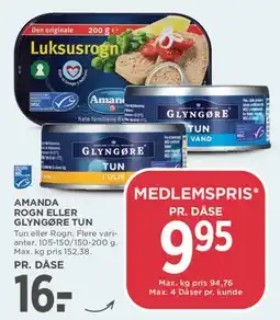 MENY Amanda rogn eller Glyngøre tun tilbud