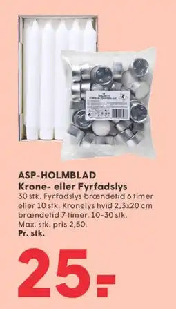 SPAR ASP-HOLMBLAD Krone- eller Fyrfadslys tilbud