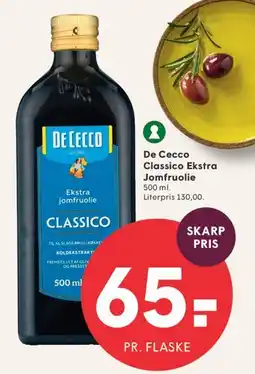 SPAR De Cecco Classico Ekstra jomfruolje tilbud