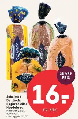 SPAR Schulstad Det Gode - Rugbrød eller Hvedebrød tilbud