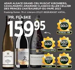 MENY Adam Alsace Grand Cru Muscat / Amarone Classico / Cellier des Princes Châteauneuf-du-Pape 2023 tilbud