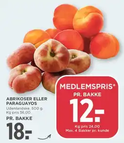 MENY Abrikoser eller Paraguayos tilbud