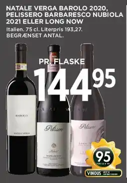 MENY Natale Verga Barolo / Pelissero Barbaresco Nubiola / Zorzi eller Long Now tilbud