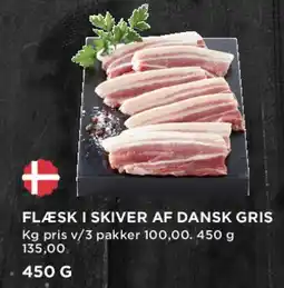 MENY Flæsk i skiver af dansk gris tilbud