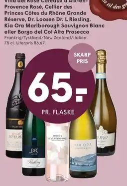 SPAR Villa del Rose / Cellier des Princes / Dr. Loosen / Kia Ora / Borgo del Col Alto tilbud