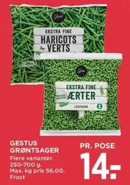 MENY Gestus grøntsager (ærter / haricots verts) tilbud