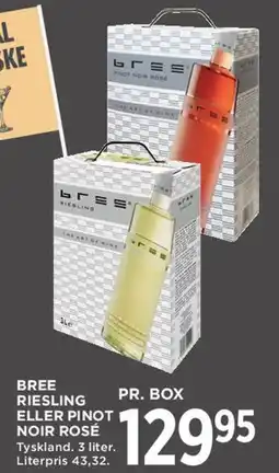 MENY Bree Riesling eller Pinot Noir Rosé (box) tilbud