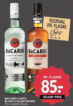 MENY Bacardi Carta Blanca eller Spiced tilbud