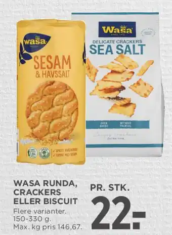 MENY WASA runda, crackers eller biscuit tilbud