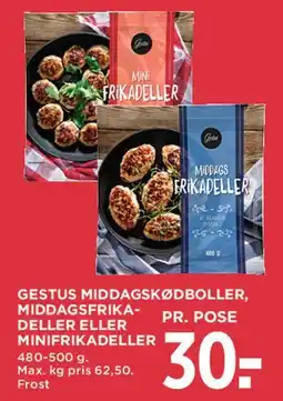 MENY Gestus frikadeller / middagsfrikadeller tilbud