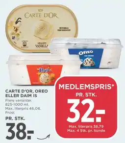 MENY Carte D'Or, Oreo eller Daim is tilbud