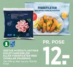 MENY Gestus fiskefileter / nordatlantiske koldtvandsrejer tilbud