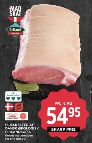 MENY Flæskesteg af dansk økologisk frilandsgris tilbud
