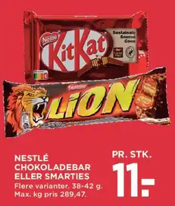 MENY Nestlé chokoladebar eller Smarties tilbud