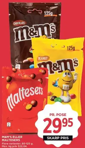 MENY M&M's eller Maltesers tilbud