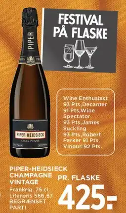 MENY Piper-Heidsieck Champagne Vintage tilbud