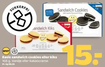 Netto EASIS Sandwich cookies eller kiks tilbud