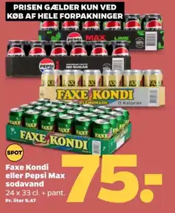 Netto Faxe kondi eller pepsi max sodavand tilbud