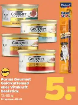 Netto Purina Gourmet Gold kattemad eller Vitakraft beefstick tilbud