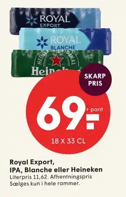 SPAR Royal Export, IPA, Blanche eller Heineken tilbud