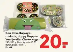 SPAR Dan Cake Kajkageroulade, Happy Happies Vanilje eller Choko Kager tilbud