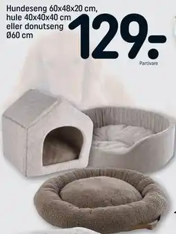 REMA 1000 Hundeseng 60x48x20 cm, hule 40x40x40 cm eller donutseng Ø60 cm tilbud